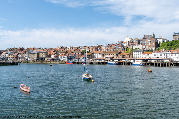 View across the River Esk and Whitby harbour on the North Yorkshire coast Picture Board by Chris Yaxley