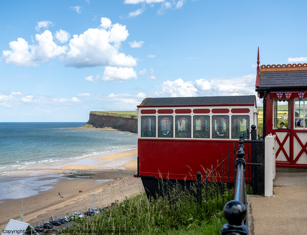 Saltburn cliff top tram Picture Board by Chris Yaxley