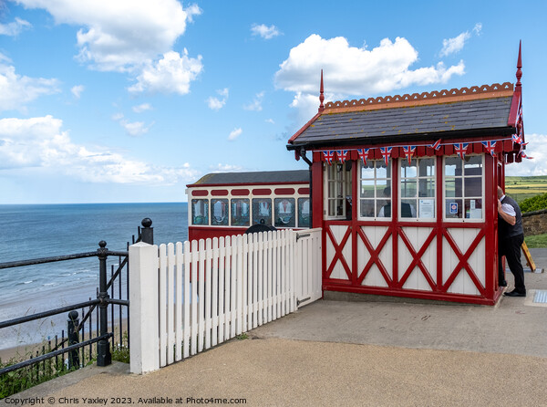 Seaside funicular Picture Board by Chris Yaxley