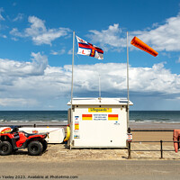 Buy canvas prints of Seaside lifeguard hut, Saltburn by Chris Yaxley