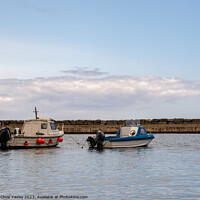 Buy canvas prints of Staithes Harbour fishing boats by Chris Yaxley