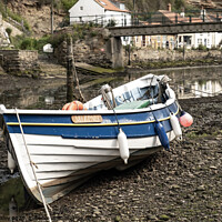 Buy canvas prints of Staithes fishing boat by Chris Yaxley