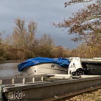 Buy canvas prints of Boats on the River Ant at How Hill, Norfolk Broads by Chris Yaxley
