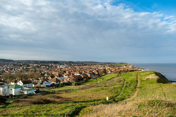 High up view over Sheringham, Norfolk Picture Board by Chris Yaxley