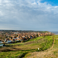 Buy canvas prints of High up view over Sheringham, Norfolk by Chris Yaxley