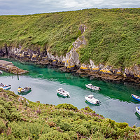 Buy canvas prints of Looking down on Porthclais Harbour, Wales by Chris Yaxley