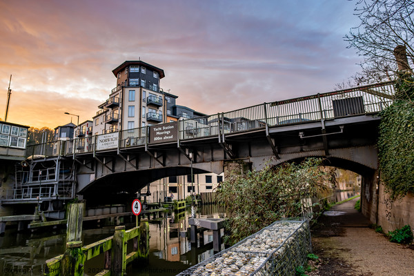 Carrow Road Bridge at dusk, Norwich Picture Board by Chris Yaxley