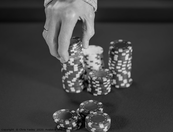 Betting on a poker hand Picture Board by Chris Yaxley