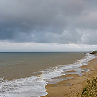 Buy canvas prints of Top down view of Happisburgh beach, Norfolk by Chris Yaxley
