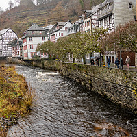 Buy canvas prints of A view down the Rur River, Monschau by Chris Yaxley
