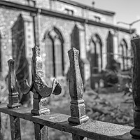 Buy canvas prints of Ornate railing around St Swithen's Church, Norwich by Chris Yaxley