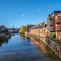 Buy canvas prints of Waterside apartments  along the River Wensum by Chris Yaxley