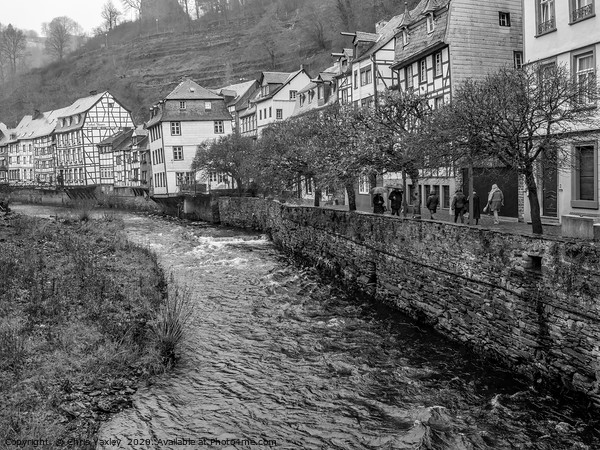 The River Rur flowing the German town of Monschau Picture Board by Chris Yaxley