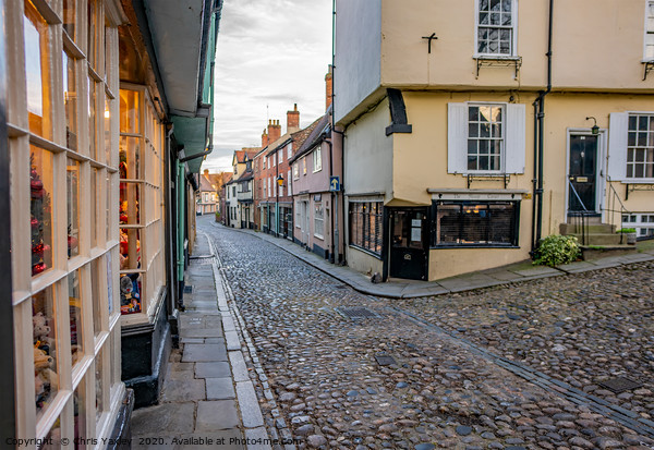 A view down Elm Hill, Norwich Picture Board by Chris Yaxley