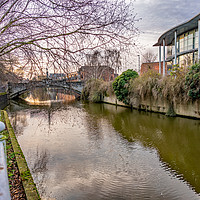 Buy canvas prints of Walk along along the River Wensum, Norwich by Chris Yaxley