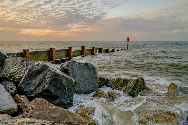 High water at Cart Gap beach on the Norfolk coast Picture Board by Chris Yaxley