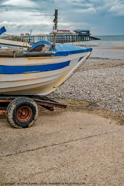 Crab fishing boat on Cromer Beach Picture Board by Chris Yaxley