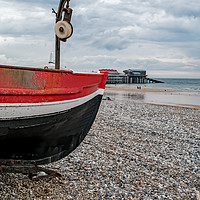 Buy canvas prints of Traditional "Cromer crabs" fishing boat  by Chris Yaxley