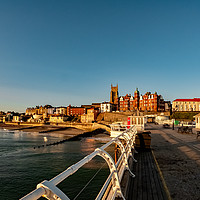 Buy canvas prints of Fisheye view of the town of Cromer at sunrise by Chris Yaxley