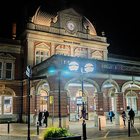 Buy canvas prints of Norwich train station at night by Chris Yaxley