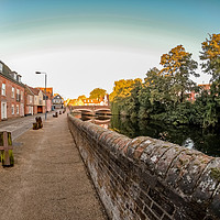 Buy canvas prints of View along Quayside and the River Wensum in the ci by Chris Yaxley