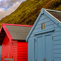 Buy canvas prints of North Norfolk beach huts in Sheringham by Chris Yaxley