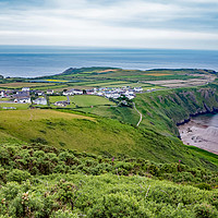 Buy canvas prints of Rhossili village and Bay  by Chris Yaxley