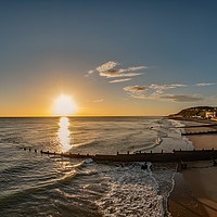 Buy canvas prints of Fisheye view over Cromer beach and the promenade a by Chris Yaxley