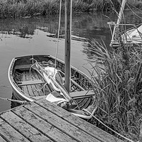 Buy canvas prints of Wooden sailing boat bw by Chris Yaxley