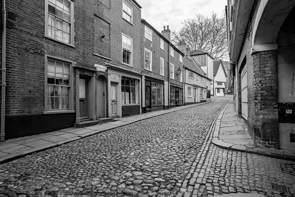 Elm Hill, Norwich bw Picture Board by Chris Yaxley