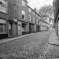 Buy canvas prints of Elm Hill, Norwich bw by Chris Yaxley