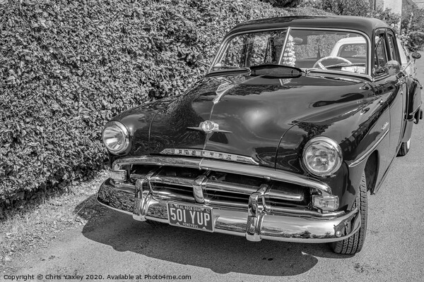 Vintage Plymouth car bw Picture Board by Chris Yaxley