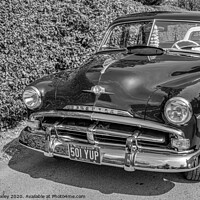 Buy canvas prints of Vintage Plymouth car bw by Chris Yaxley