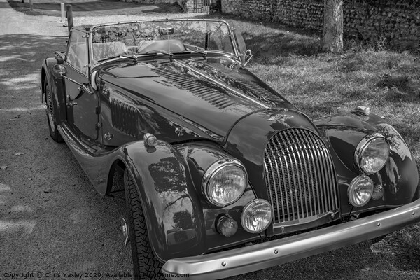 Morgan sports car bw Picture Board by Chris Yaxley