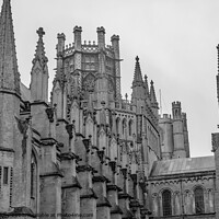 Buy canvas prints of Ely Cathedral bw by Chris Yaxley