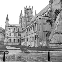 Buy canvas prints of Ely Cathedral, Cambridgeshire bw by Chris Yaxley