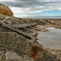 Buy canvas prints of  The remains of the beached Sheraton Trawler, Hunstanton by Chris Yaxley