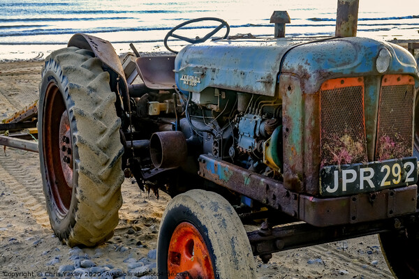Rusty coastal tractor Picture Board by Chris Yaxley