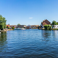 Buy canvas prints of A view up the River Bure, Wroxham, Norfolk Broads by Chris Yaxley