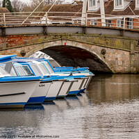 Buy canvas prints of Boats on the Bure, Wroxham Bridge, Norfolk Broads by Chris Yaxley