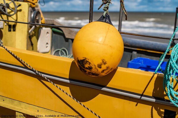 Buoy on boat, Cromer beach Picture Board by Chris Yaxley