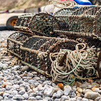 Buy canvas prints of Crab pots and lobster traps, North Norfolk coast by Chris Yaxley
