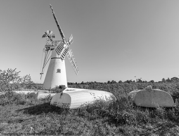 Thurne Mill and boats Picture Board by Chris Yaxley