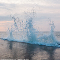 Buy canvas prints of Splashing wave in Saint-Malo by Laurent Renault