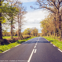 Buy canvas prints of Driving on a rural french country road by Laurent Renault