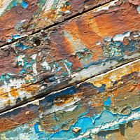 Buy canvas prints of Peeling weathered hull paint  by Laurent Renault