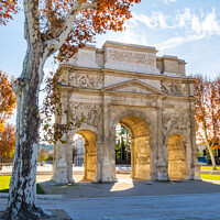 Buy canvas prints of Roman triumphal arch, historical memorial building in Orange cit by Laurent Renault