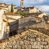 Buy canvas prints of Balazuc village from the roofs, one of the most beautiful villag by Laurent Renault