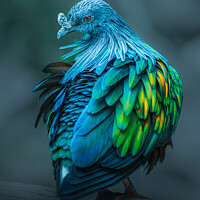 Buy canvas prints of Close-up view of a Nicobar pigeon - Caloenas nicobarica by Laurent Renault