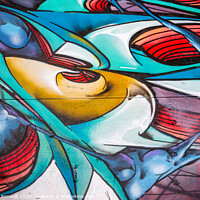 Buy canvas prints of Detail of graffiti painted on public wall by Laurent Renault